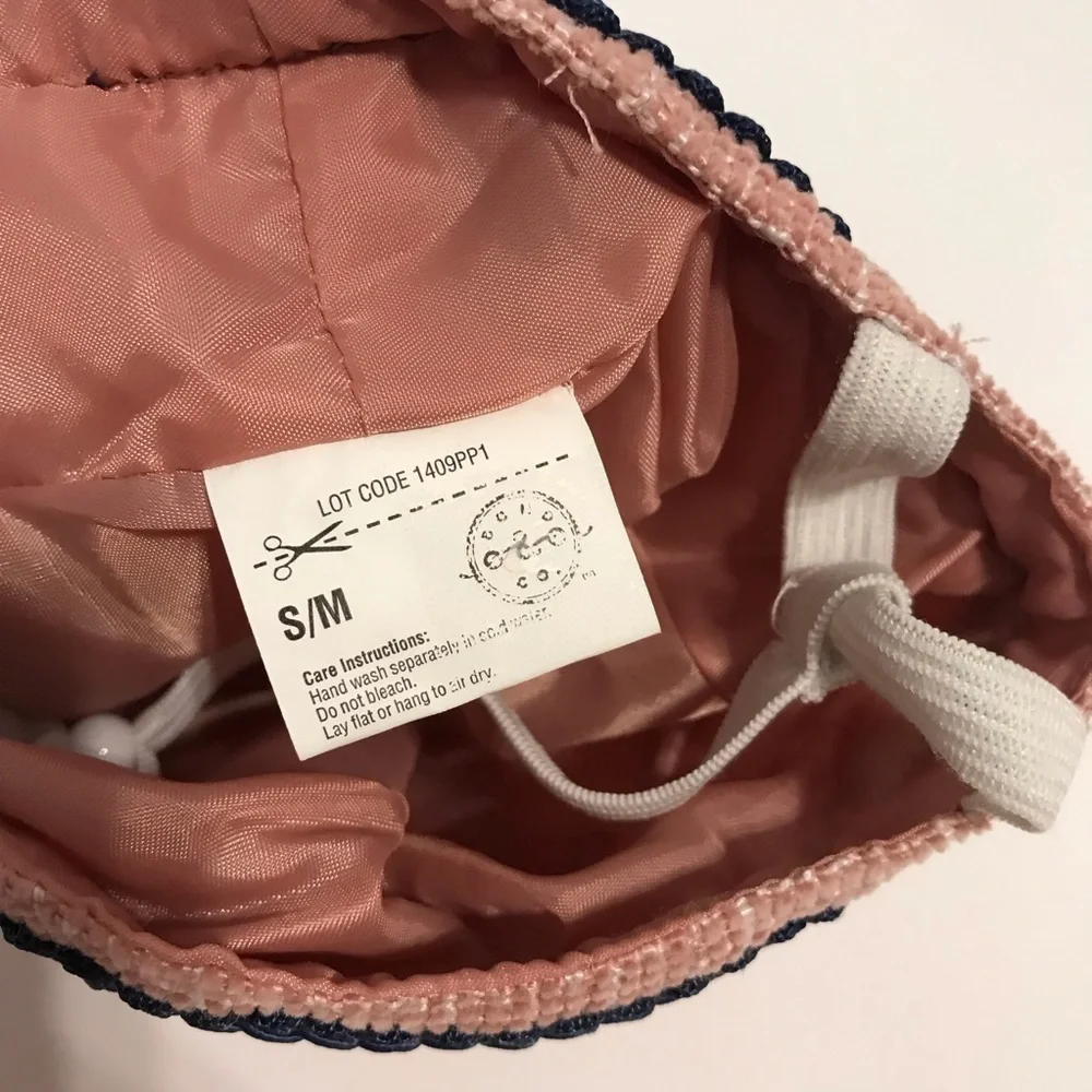 New! Bond & Co Pet Dog Pink Tweed Beanie Pompom Hat